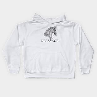 Dressage Horse Illustration with Text Kids Hoodie